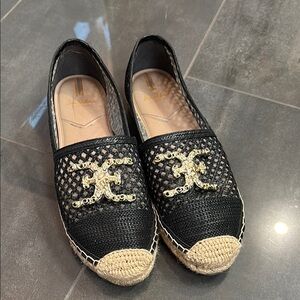 Sam Edelman Black and Cream Espadrilles